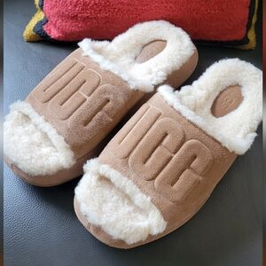 UGG Pierside Slide Plush Wool Slippers/ Slides Chestnut Suede -US 7 -NEW